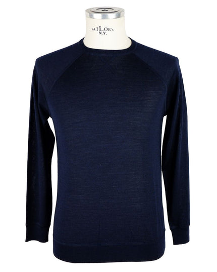 Emilio Romanelli Blue Cashmere Men Sweater