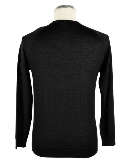 Emilio Romanelli Black Cashmere Men Sweater