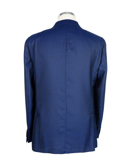 Emilio Romanelli Blue Wool Men Blazer