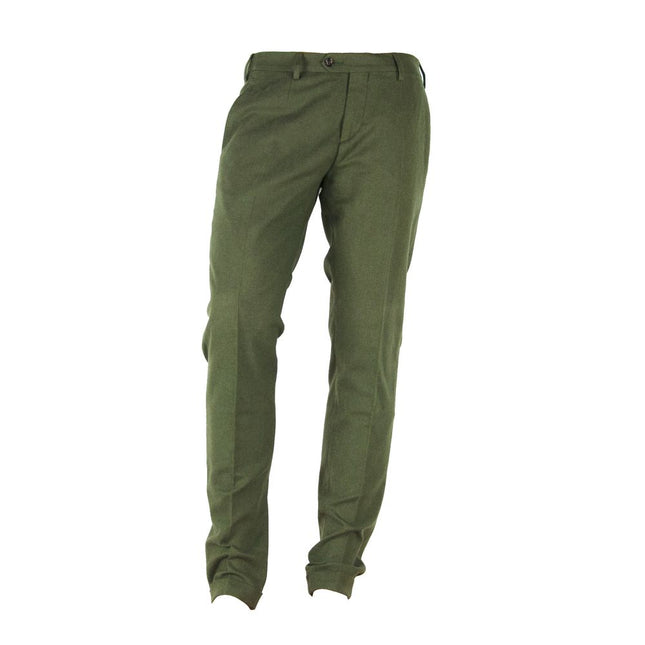 Made in Italy Green Cotton Men Pant
