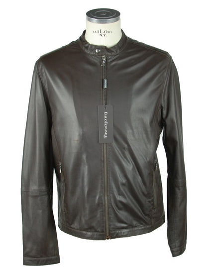 Emilio Romanelli Brown Leather Men's Jacket