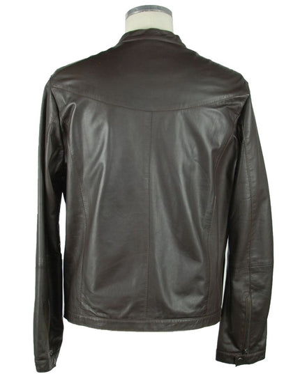 Emilio Romanelli Brown Leather Men's Jacket