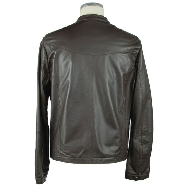 Emilio Romanelli Brown Leather Men's Jacket