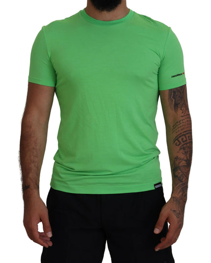 Dsquared² Green Modal Short Sleeves Crewneck T-shirt