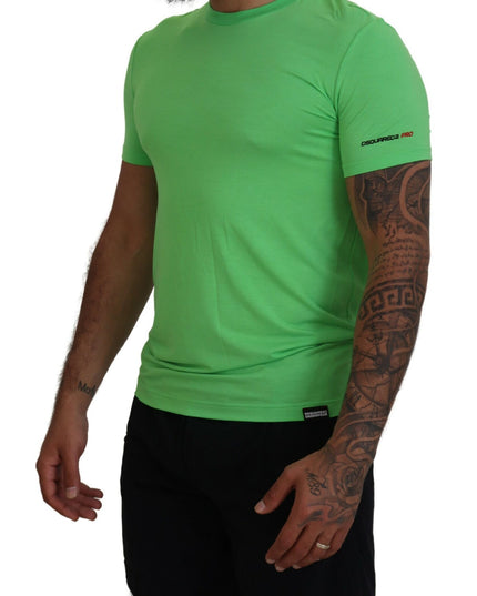 Dsquared² Green Modal Short Sleeves Crewneck T-shirt