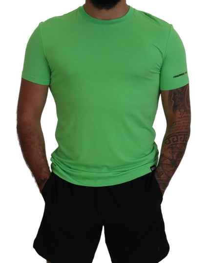 Dsquared² Green Modal Short Sleeves Crewneck T-shirt