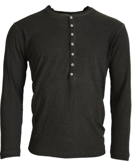 Dsquared² Gray Cotton Linen Long Sleeves Pullover Sweater