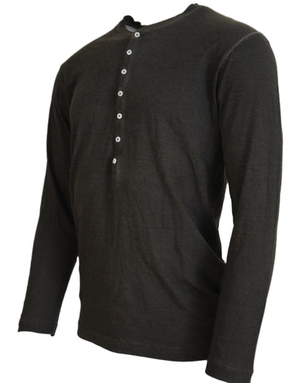 Dsquared² Gray Cotton Linen Long Sleeves Pullover Sweater