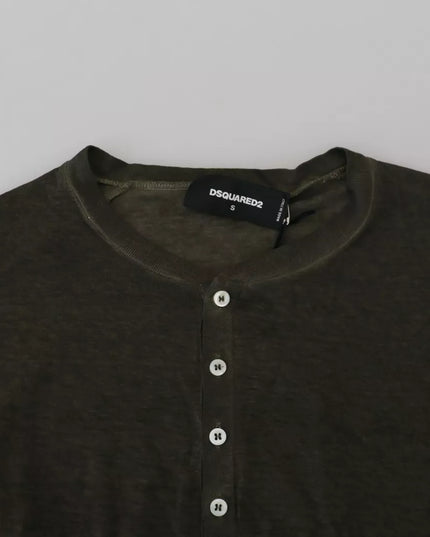 Dsquared² Gray Cotton Linen Long Sleeves Pullover Sweater