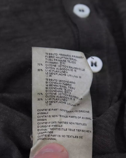 Dsquared² Gray Cotton Linen Long Sleeves Pullover Sweater