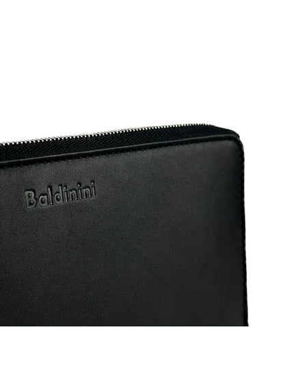Baldinini Trend Elegant Black Leather Travel Organizer
