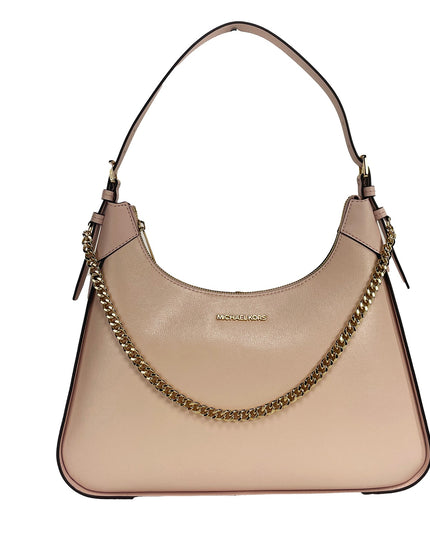 Michael Kors Wilma Large Smooth Leather Chain Shoulder Bag Purse Powder Blush