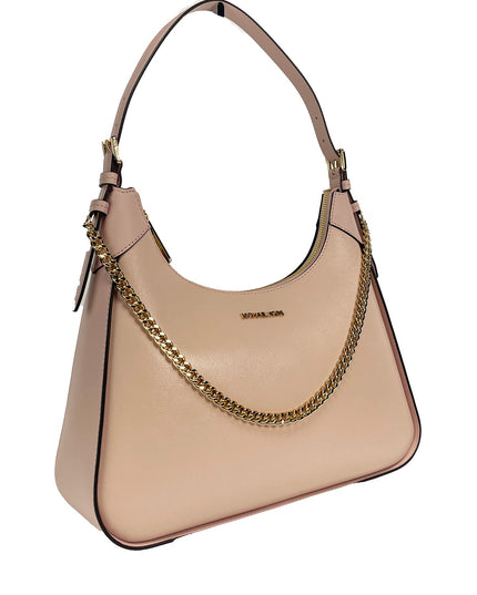 Michael Kors Wilma Large Smooth Leather Chain Shoulder Bag Purse Powder Blush
