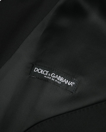 Dolce & Gabbana Black Wool Formal Dress Waistcoat Vest