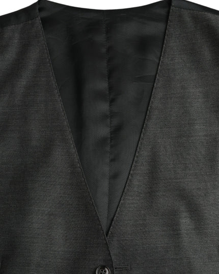 Dolce & Gabbana Gray Wool Formal Dress Waistcoat Vest