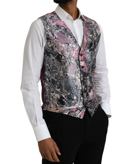 Dolce & Gabbana Multicolor Galaxy Silk Waistcoat Formal Vest