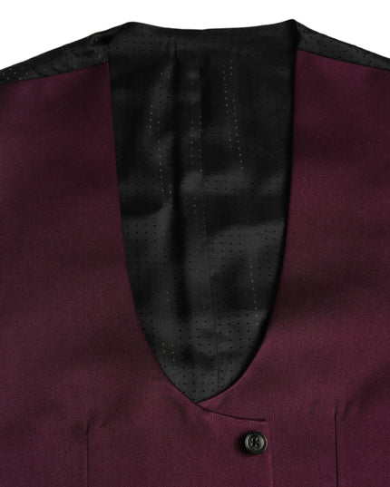 Dolce & Gabbana Maroon Satin Silk Waistcoat Dress Formal Vest