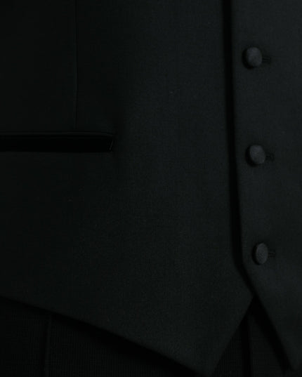 Dolce & Gabbana Black Silk Waistcoat Dress Formal Vest