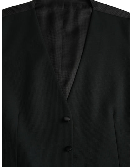 Dolce & Gabbana Black Wool Waistcoat Dress Formal Vest