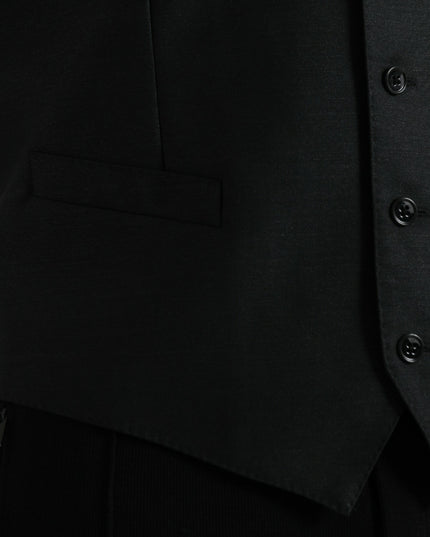 Dolce & Gabbana Black Wool Waistcoat Dress Formal Vest