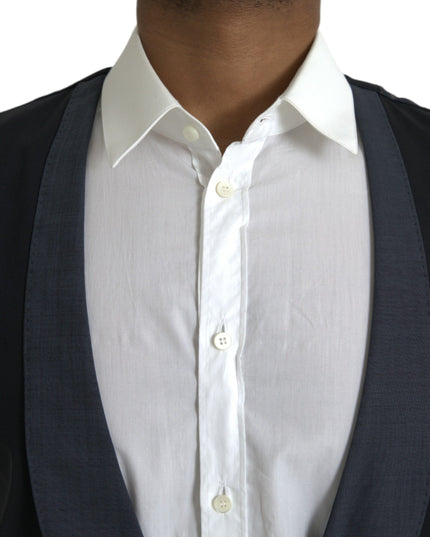 Dolce & Gabbana Black Wool Waistcoat Dress Formal Vest