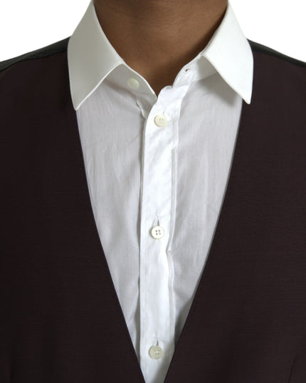 Dolce & Gabbana Brown Wool Waistcoat Dress Formal Vest