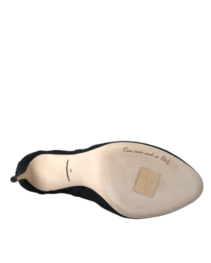 Dolce & Gabbana Black Mesh Stiletto Heels Ankle Boots Shoes