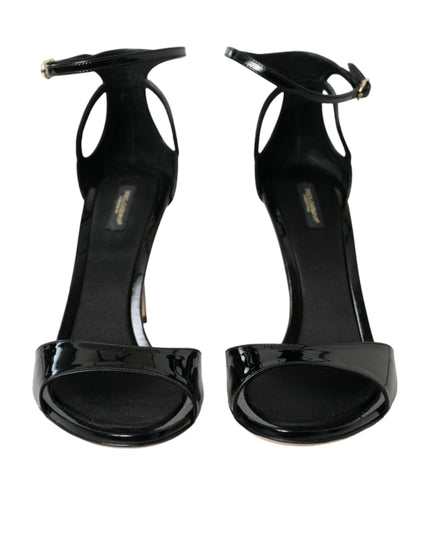Dolce & Gabbana Black KEIRA Leather Heels Sandals Shoes