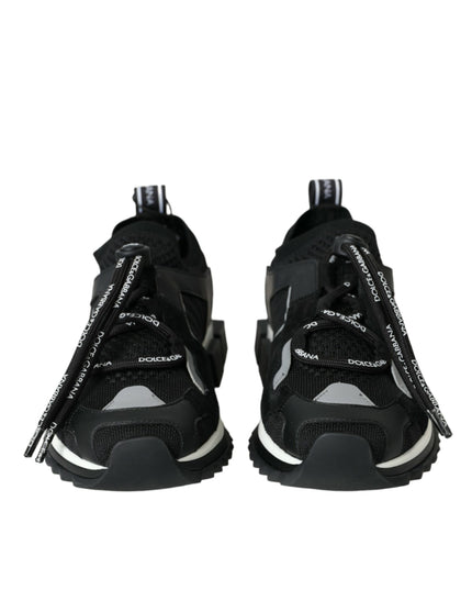 Dolce & Gabbana Black Mesh Sorrento Trekking Sneakers Shoes