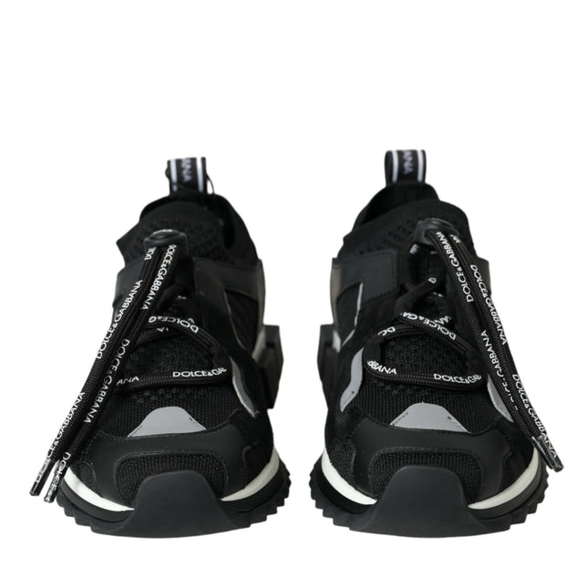 Dolce & Gabbana Black Mesh Sorrento Trekking Sneakers Shoes