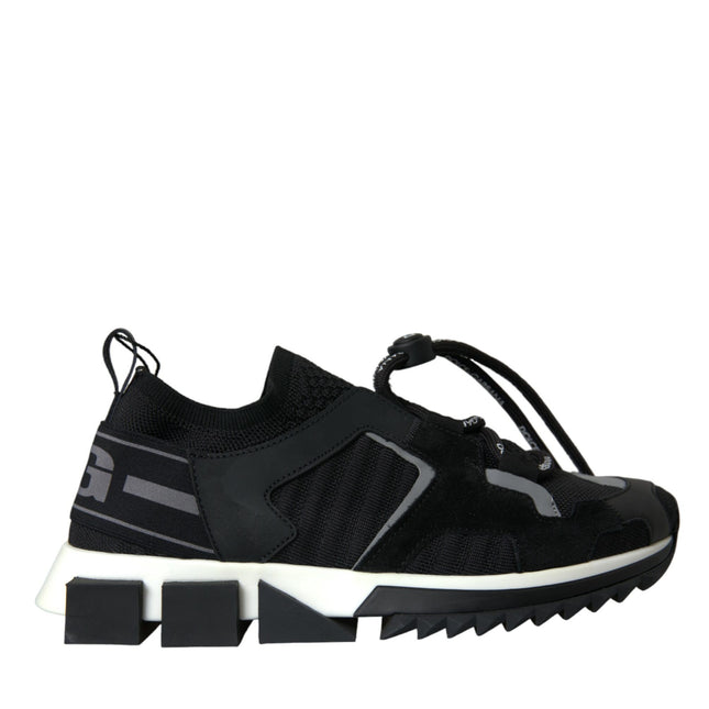 Dolce & Gabbana Black Mesh Sorrento Trekking Sneakers Shoes