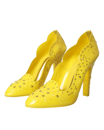 Dolce & Gabbana Yellow Crystal CINDERELLA Heels Pumps Shoes