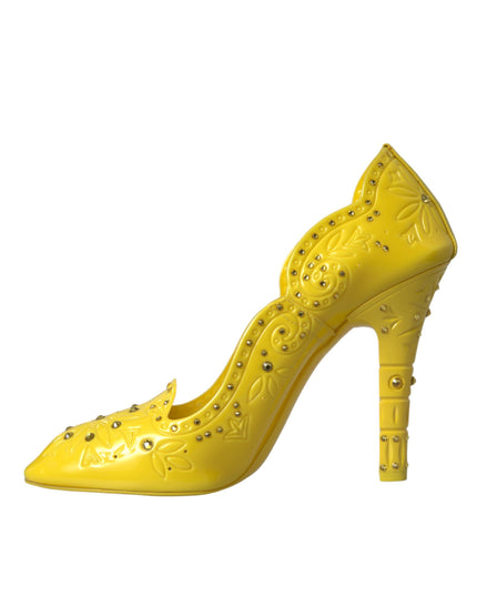 Dolce & Gabbana Yellow Crystal CINDERELLA Heels Pumps Shoes