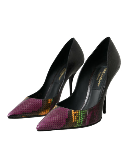 Dolce & Gabbana Multicolor Exotic Leather Heels Pumps Shoes