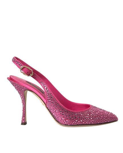 Dolce & Gabbana Pink Slingbacks Crystal Pumps Shoes