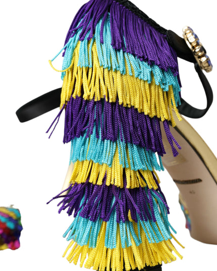 Dolce & Gabbana Multicolor Sequin Crystal Mary Jane Shoes