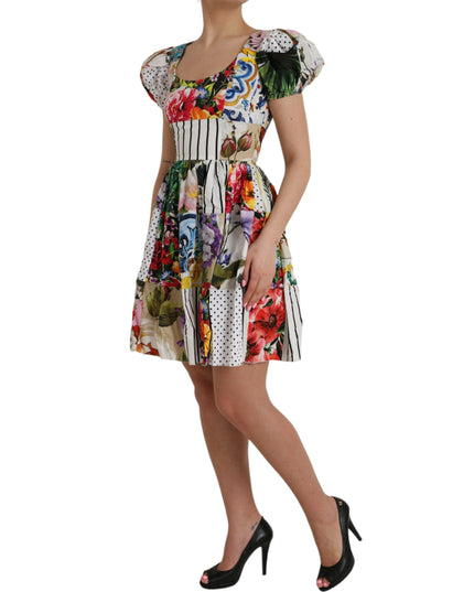 Dolce & Gabbana Multicolor Patchwork Cotton Aline Mini Dress