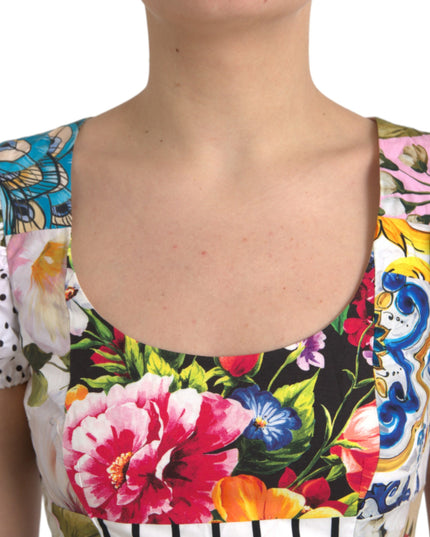 Dolce & Gabbana Multicolor Patchwork Cotton Aline Mini Dress