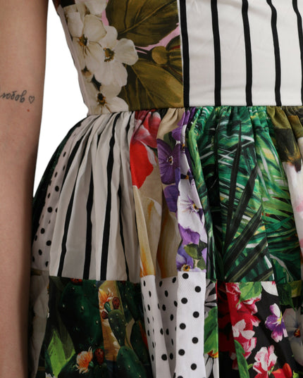 Dolce & Gabbana Multicolor Patchwork Cotton Aline Mini Dress