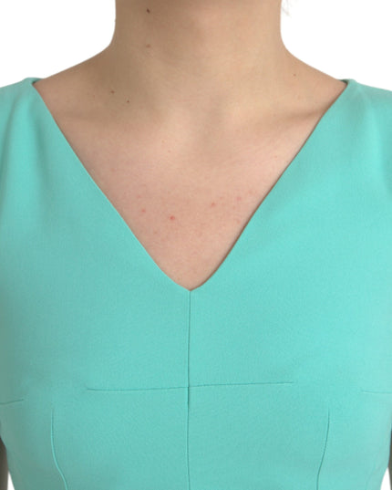 Dolce & Gabbana Green Viscose Sleeveless Bodycon Midi Dress