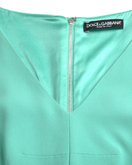 Dolce & Gabbana Green Viscose Sleeveless Bodycon Midi Dress