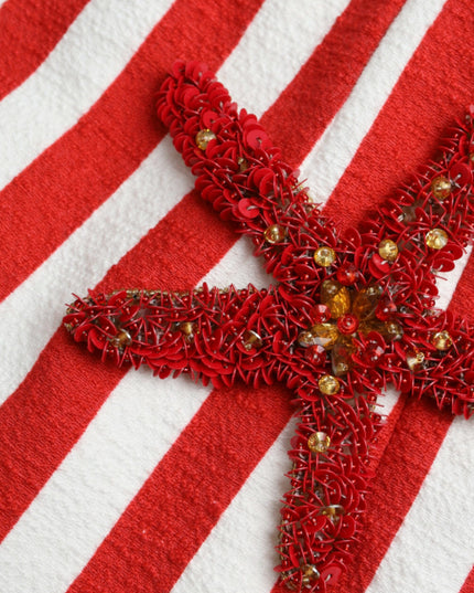 Dolce & Gabbana Red White Floral Sleeveless Sheath Midi Dress