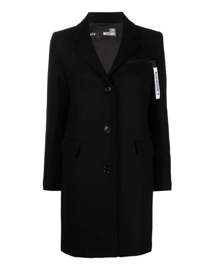 Love Moschino Black Wool Women Coat