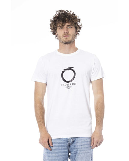 Trussardi Beachwear White Cotton T-Shirt