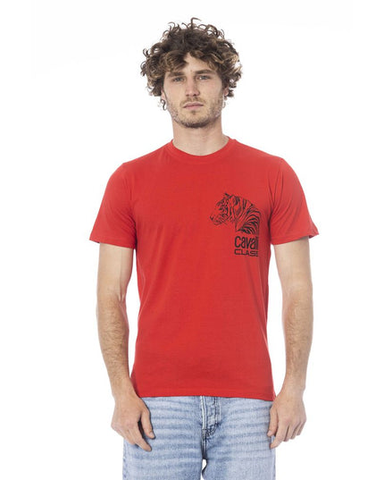 Cavalli Class Red Cotton Men T-Shirt