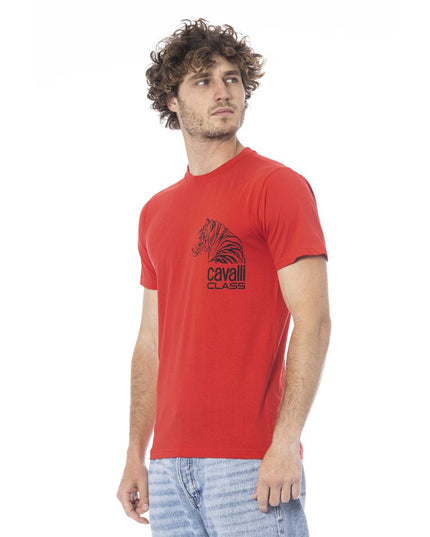 Cavalli Class Red Cotton Men T-Shirt