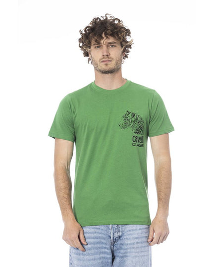 Cavalli Class Green Cotton Men T-Shirt
