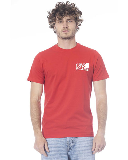 Cavalli Class Red Cotton Men T-Shirt
