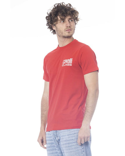 Cavalli Class Red Cotton Men T-Shirt