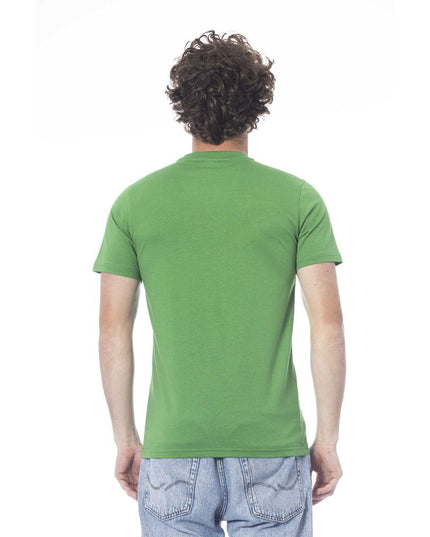 Cavalli Class Green Cotton Men T-Shirt